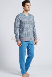 Мъжка пижама памук, размери L - 2XL