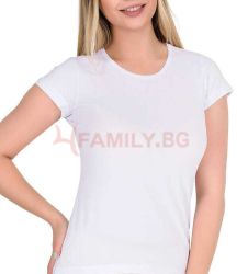 Бяла дамска тениска, размери S - XL