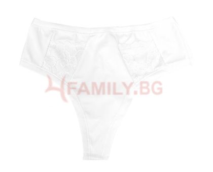 Бяла бразилиана с висока талия, размери S - XL 