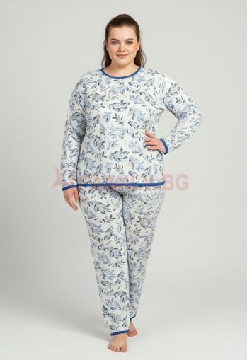 Макси ватирана пижама Листа, размери 4XL - 5XL