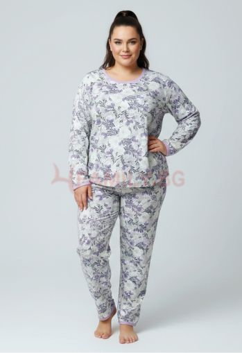 Макси ватирана пижама Лила, размери 4XL - 5XL