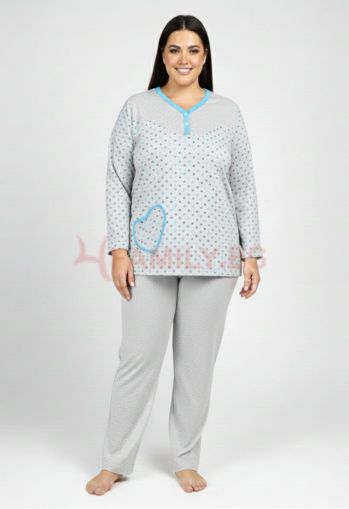 Макси дамска пижама, размери 3XL - 5XL
