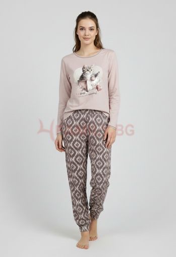 Дамска пижама Коте, размери S - XL