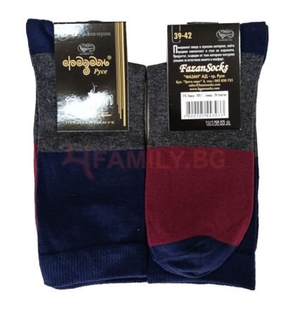 Мъжки чорапи широко райе 2 броя, размер 39-42