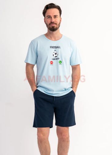 Мъжка лятна пижама Футбол, размери M - XL 