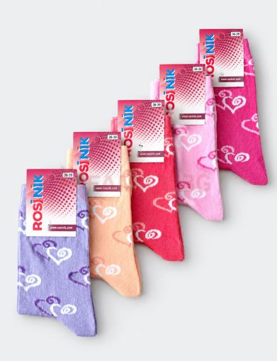 Чорапи с мотив Сърца в микс цветове, размер 36-39