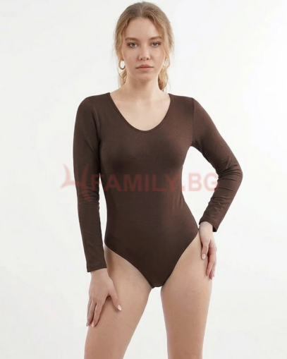 Дамско кафяво боди и бикина, размери S - XL