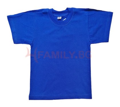 Детска тениска в кралско синьо, размери 122-128 см