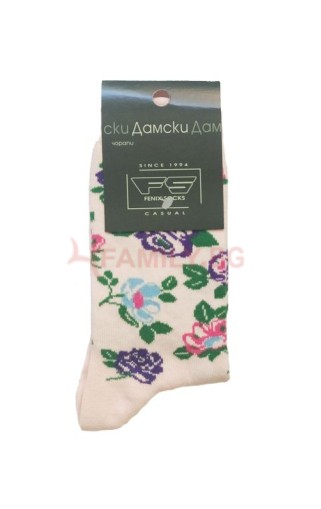  Дамски чорапи Цветя, размер 36-38