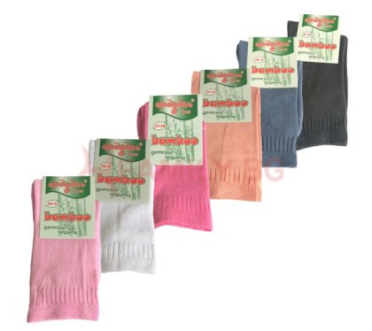  Детски чорапи БАМБУК микс цветове, размер 31-34