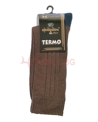 Мъжки термо чорапи кафяви, размери 39-42