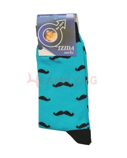 Чорапи с мотив мустаци, размери 42-45