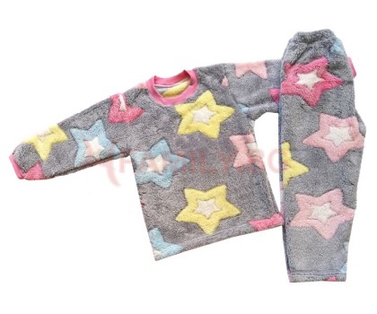  Детски пухени пижами Звезди, размери 110см - 146см