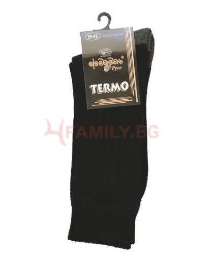 Мъжки черни термо чорапи, размери 39-46