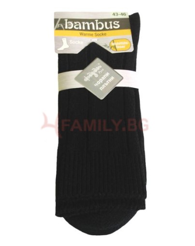 Черни плътни чорапи Бамбук,  размери 39-46