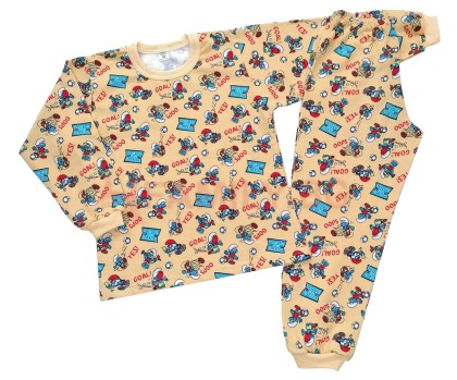 Ватирани детски пижами със Смърфовете, размери 104см - 128см