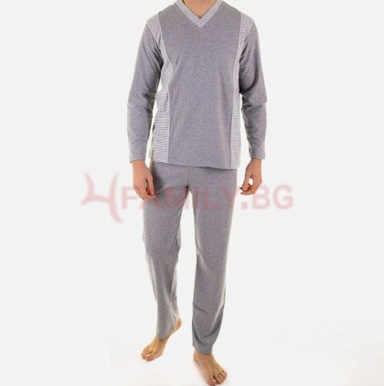 Мъжка пижама памук рипс, размери M - 2XL