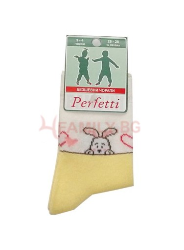Детски чорапи Зайче жълти, размер 26-28