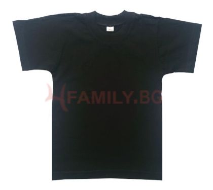 Черна детска тениска, размери 110см - 158см