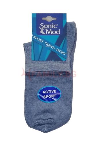 Чорапи къс конч в син меланж, размер 36-39