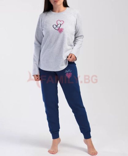 Дамска макси ватирана пижама, размери 1XL - 4XL