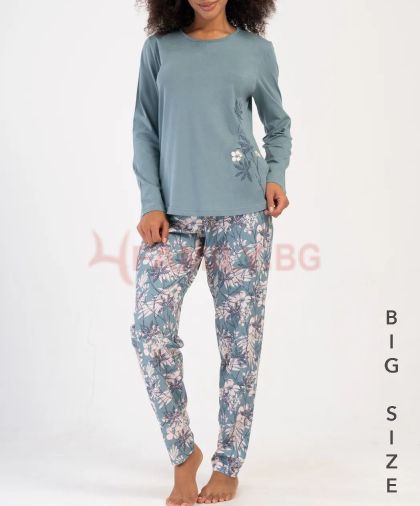 Дамска пижама макси размери 1XL - 4XL