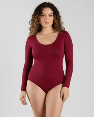 Дамско макси боди бордо, размери 2XL - 3XL