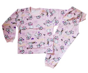 Ватирани пижами с Котенца, размери 1г - 3г