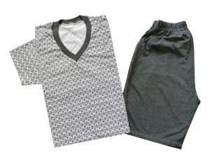 Мъжка лятна пижама щампа, размери XL - 3XL