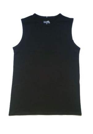Черни тениски без ръкав, памук + еластан, размери XL - 2XL