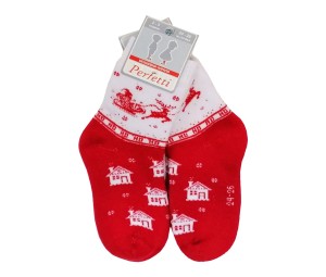 Коледни термо чорапи Дядо Коледа с елени, размери 24 - 33