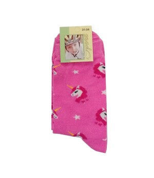  Детски чорапи Еднорози, микс цветове, размер 31-34