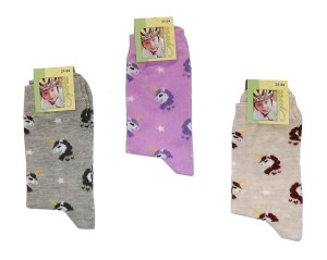  Детски чорапи Еднорози, микс цветове, размер 31-34