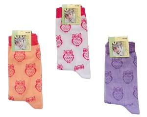  Детски чорапи Бухалчета, микс цветове, размер 34-36