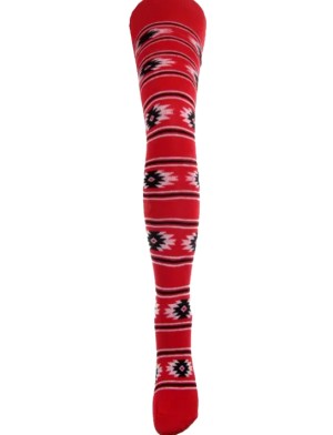  Детски червен чорапогащник с шевици, размери 92см - 146см