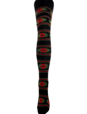  Детски черен чорапогащник с шевици, размери 92см - 146см