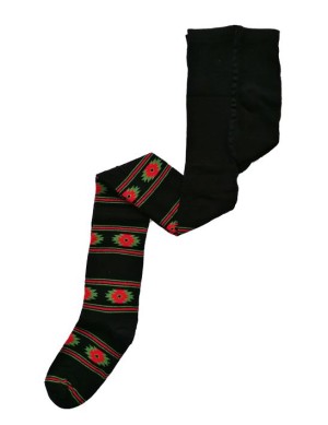  Детски черен чорапогащник с шевици, размери 98см - 146см