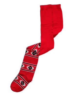  Детски червен чорапогащник с шевици, размери 92см - 146см