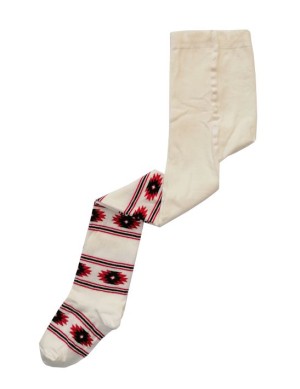  Детски бял чорапогащник с шевици, размери 140см - 146см