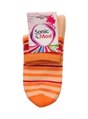 Чорапи къс конч райе, микс цветове, размер 36-39
