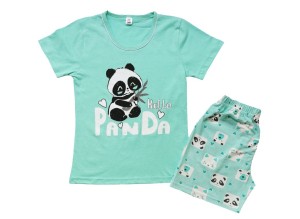 Детска лятна пижама Панда, размери 122см - 128см
