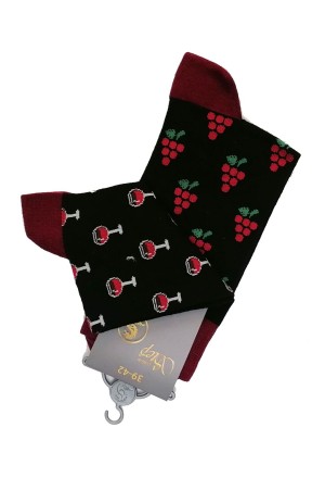Различни чорапи с мотив Вино, размери 39-46