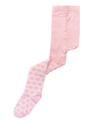  Детски розов чорапогащник с мотив сърца, размери 92см - 110см