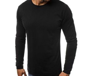 Мъжка черна блуза памук, размери M - 2XL 
