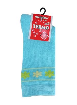 Термо чорапи с мотив цветя, размер 35-38