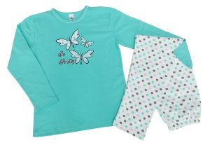 Дамска ватирана пижама Пеперуди, размери М - 2XL