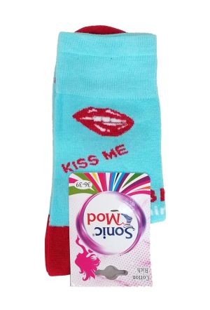 Чорапи син-електрик Kiss me, размер 36-39