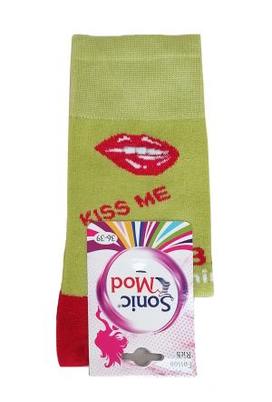 Зелени чорапи Kiss me, размер 36-39