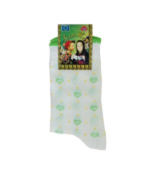 Детски чорапи Ажур със зелени сърца, размер 31-34