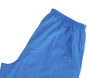 Дамска пижама къс ръкав Цветя сини и 7/8 панталон, размери L - 4XL